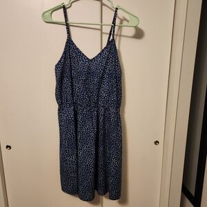Navy Floral Spaghetti Strap Dress